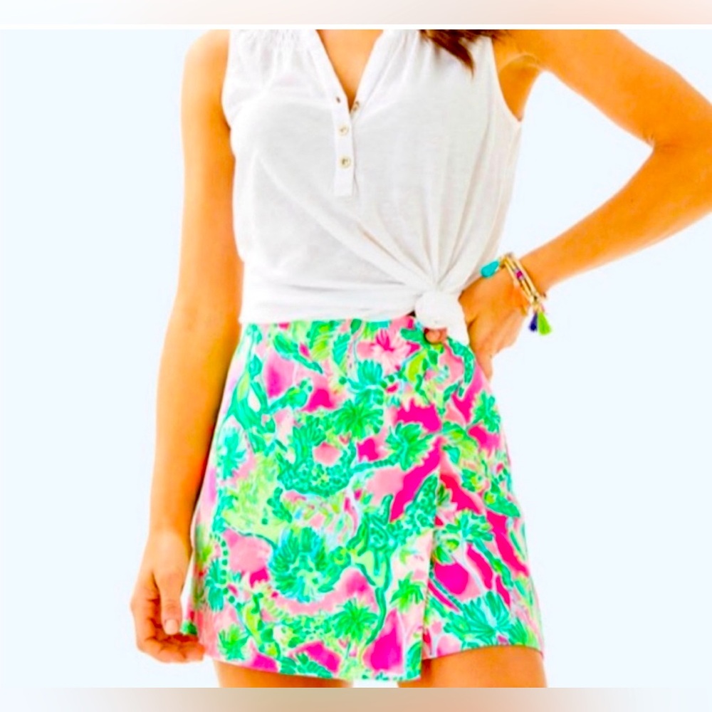 Lilly Pulitzer Cassia Skort Raz Berry Catty Shack Jungle Animal Print!